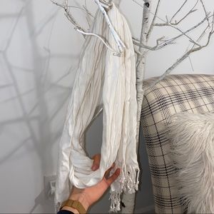 White scarf with tassels